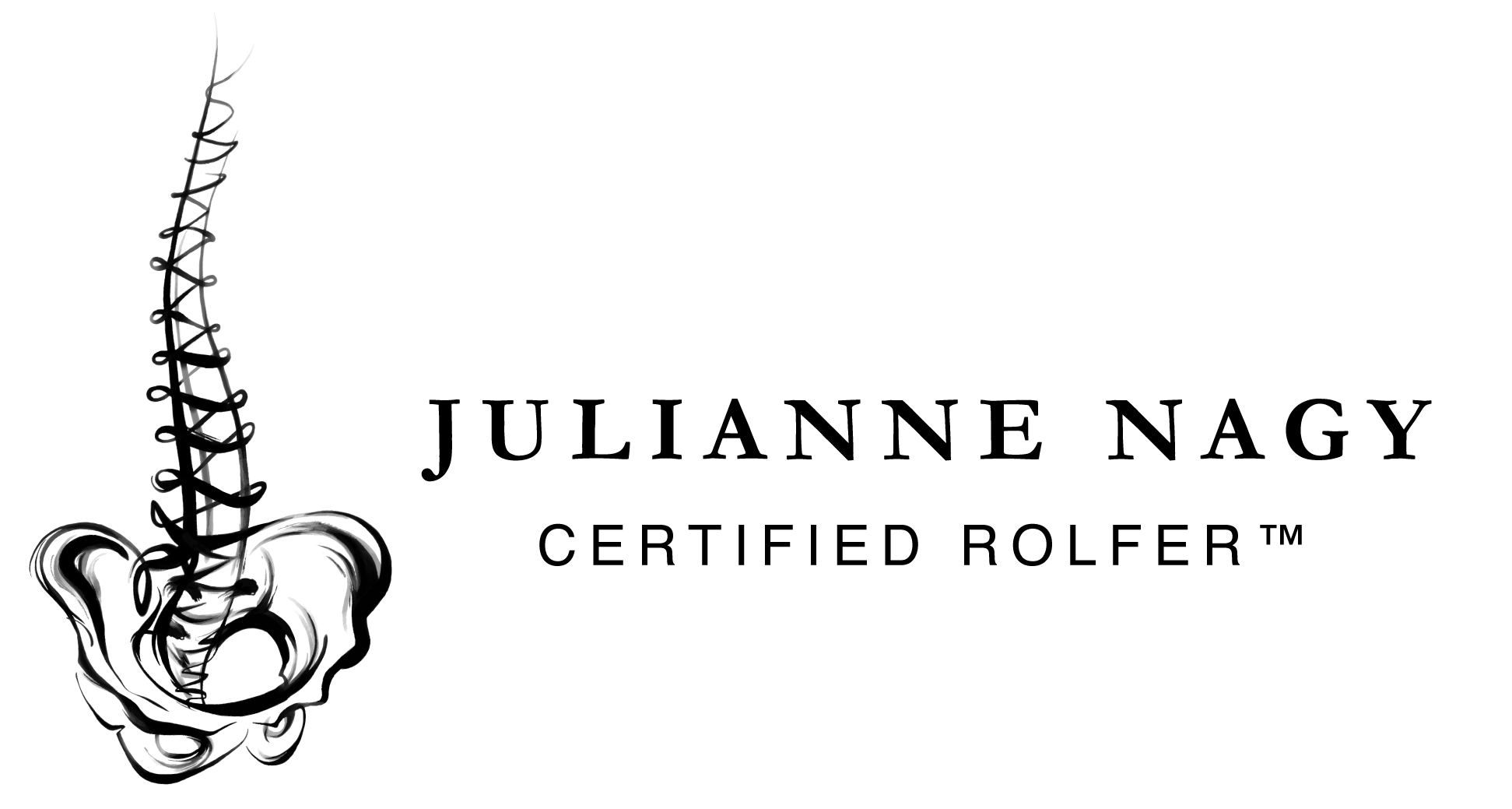 Julianne Nagy, Certified Rolfer, Spine Logo